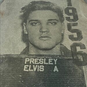 Elvis Presley Mugshot Photo Graphic TShirt Green Size Small